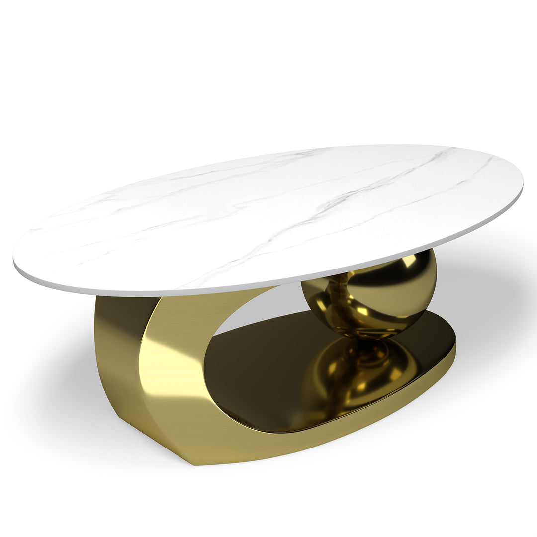 Modern Sintered Stone Coffee Table GLOBE GOLD Panoramic
