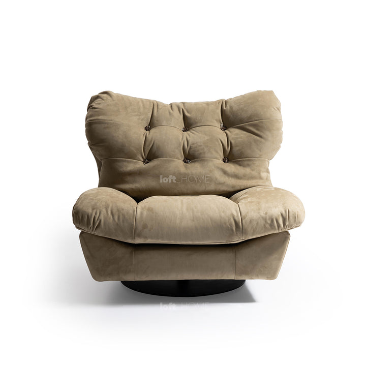 Minimalist Suede Fabric Revolving 1 Seater Sofa MILANO In-context