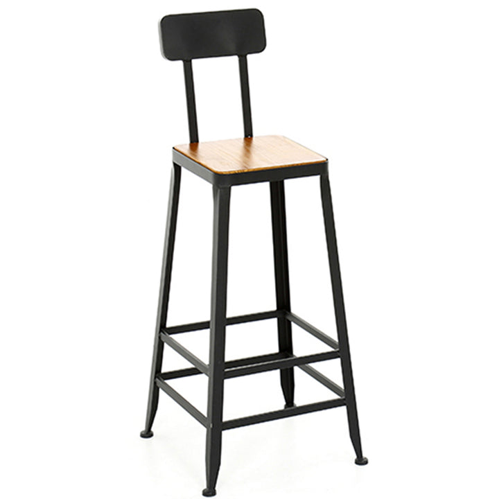 Industrial Pine Wood Bar Chair STARBUCK WOOD SQUARE White Background