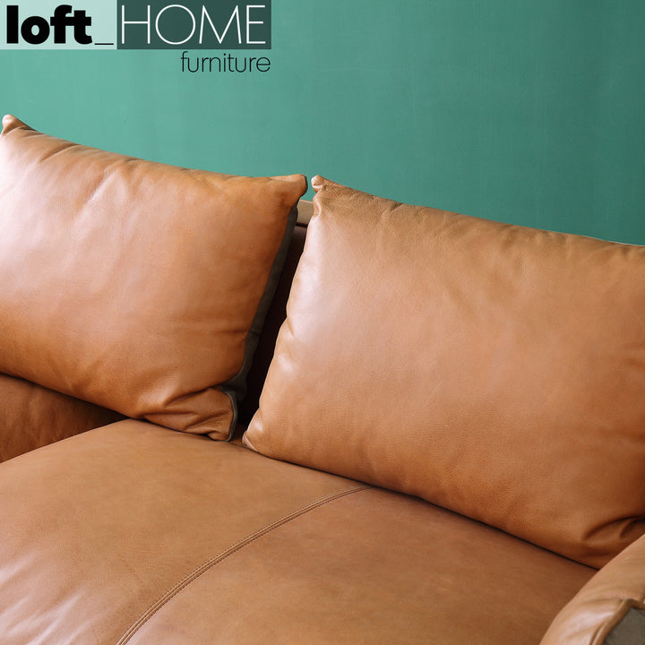 Vintage Genuine Leather 3 Seater Sofa CANVAS NUT Situational