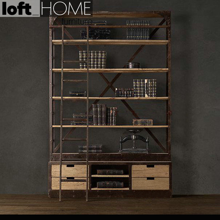 Industrial Wood Shelf Bookshelf LADDER Conceptual