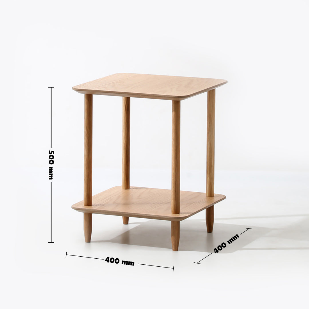 Scandinavian Wood Side Table LUH Size Chart