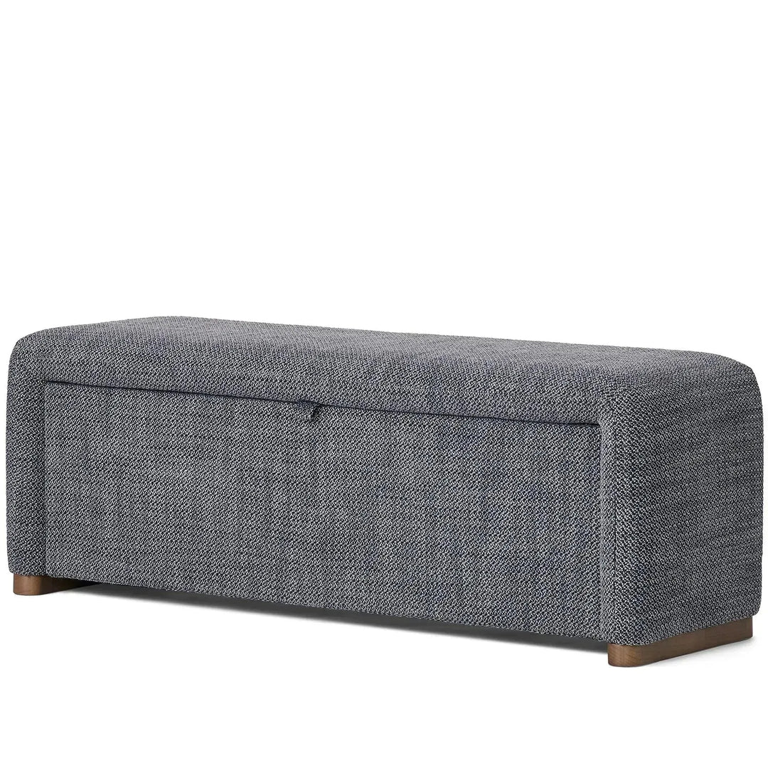 Modern fabric storage dining bench palmi color swatches.