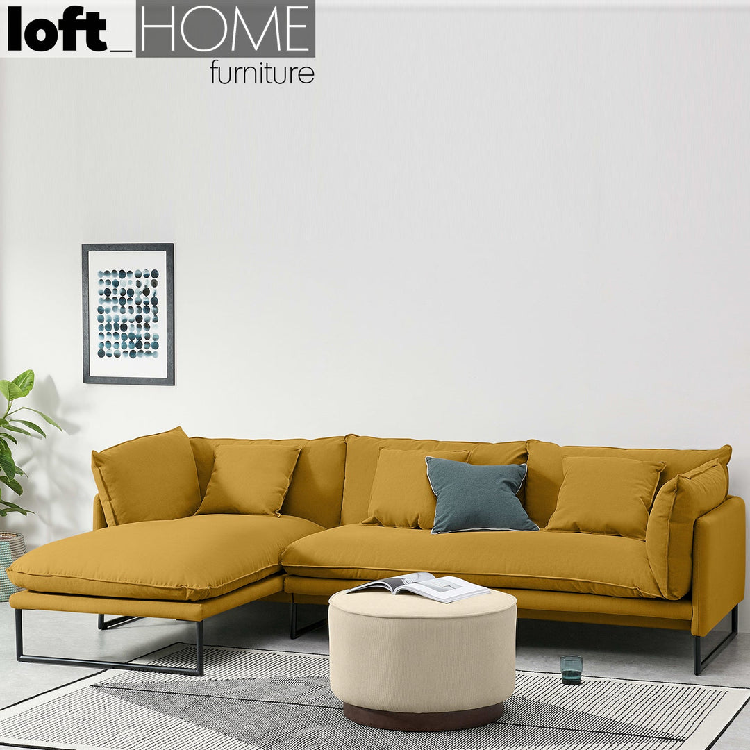 Modern Linen L Shape Sofa MALINI 3+L Detail 19