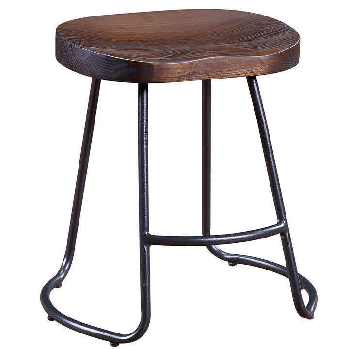 Industrial Elm Wood Dining Stool SANCTUM COUNTRY White Background
