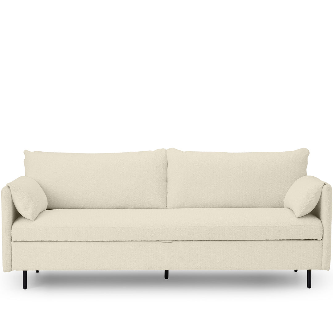 Modern Boucle Sofa Bed HITOMI WHITEWASH White Background