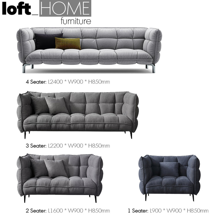Modern Fabric 1 Seater Sofa HUSK Life Style
