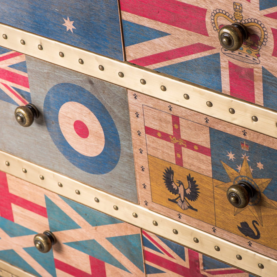 Vintage Aluminium Drawer Cabinet JET UK FLAG Panoramic