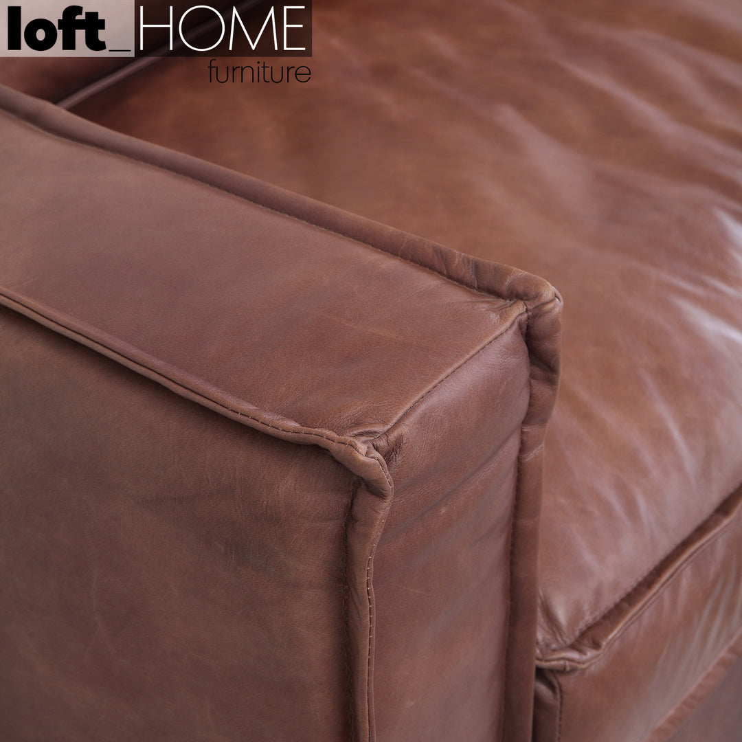 Vintage Genuine Leather 3 Seater Sofa BROWN WHISKY Environmental