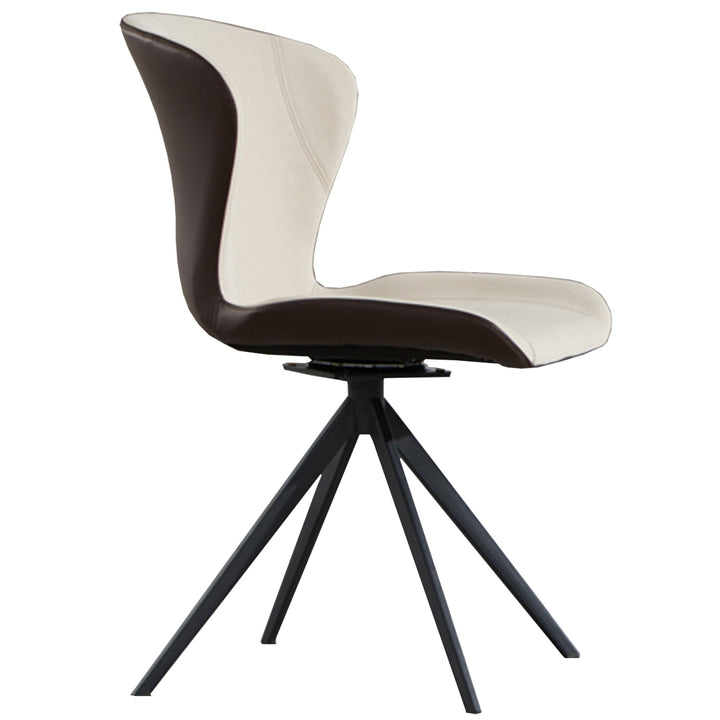 Modern PU Leather Dining Chair NIEVE White Background