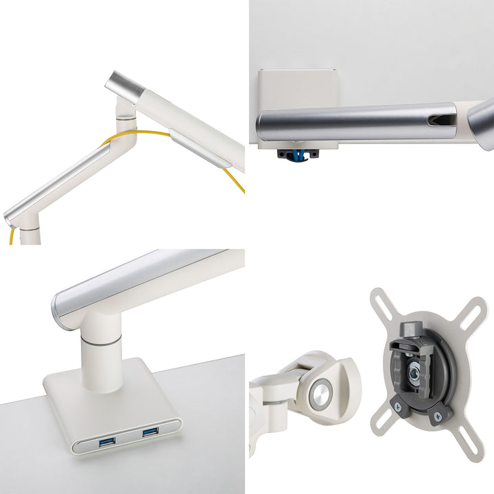Modern Metal Single Monitor Premium Slim Aluminium Spring-Assisted Monitor Arm With USB Ports Conceptual