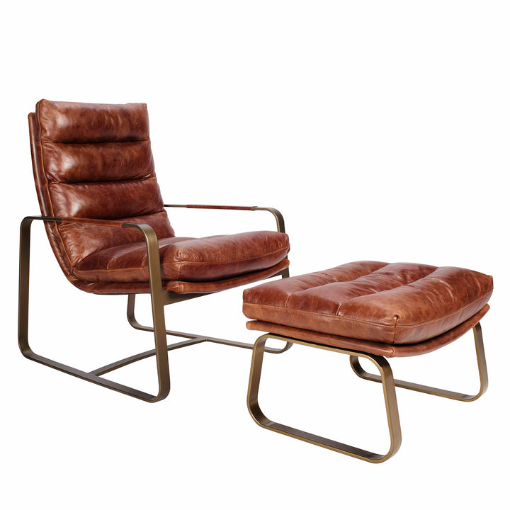 Vintage Genuine Leather 1 Seater Sofa BARDO Detail 1