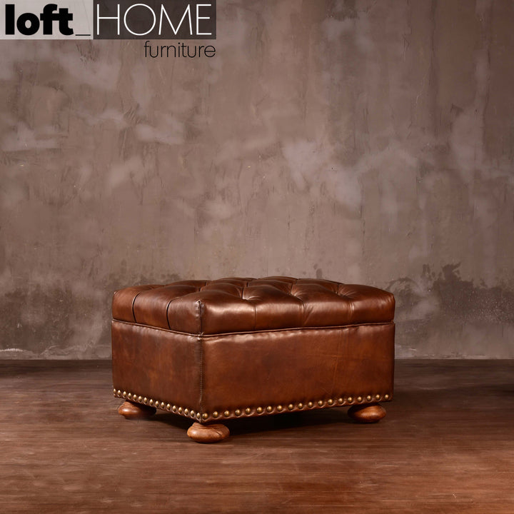 Vintage Genuine Leather Ottoman CHESTERFIELD Life Style