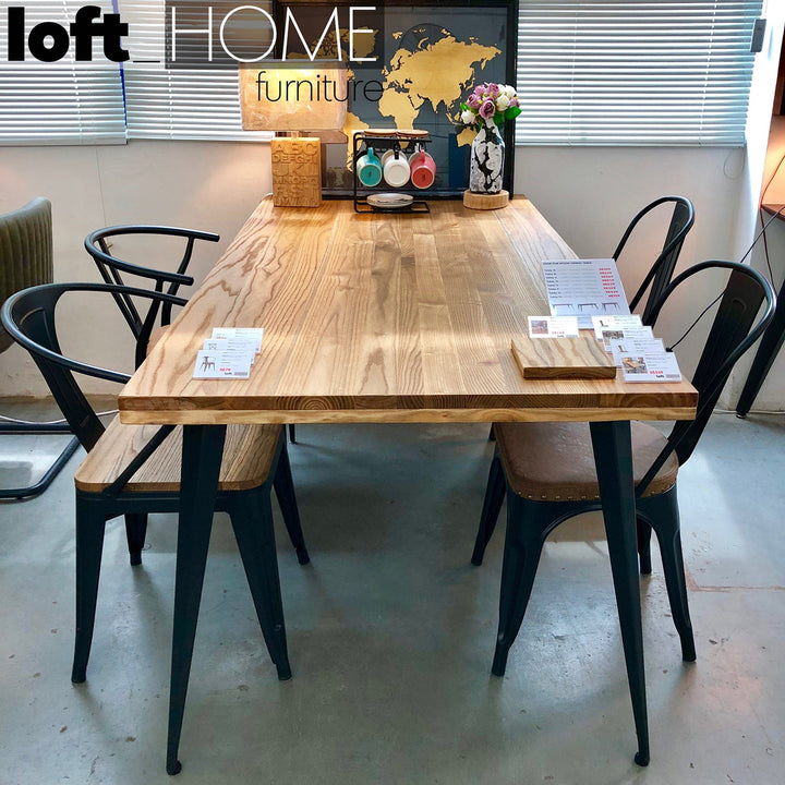 Industrial Elm Wood Dining Table SANCTUM CLASSIC Situational