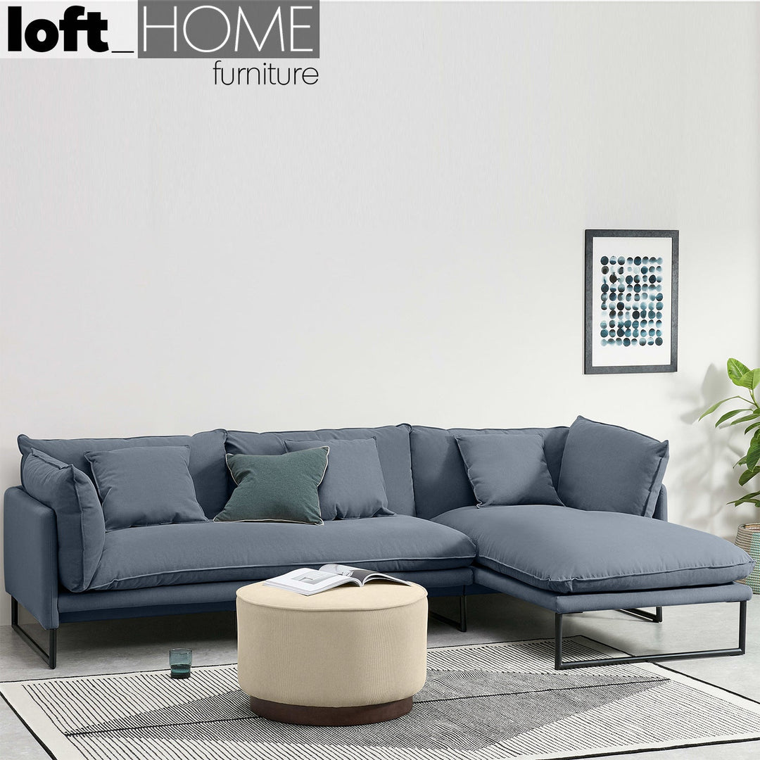 Modern Linen L Shape Sofa MALINI 3+L Layered