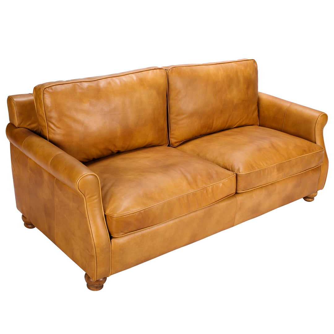 Vintage Genuine Leather 3 Seater Sofa BARCLAY Close-up