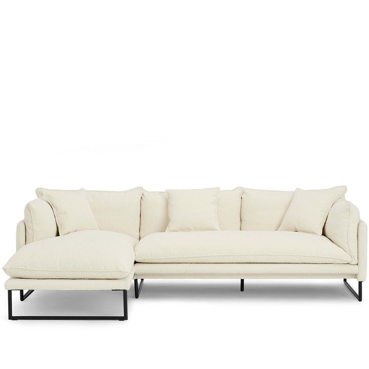 Modern Boucle L Shape Sofa MALINI Whitewash 3+L Detail