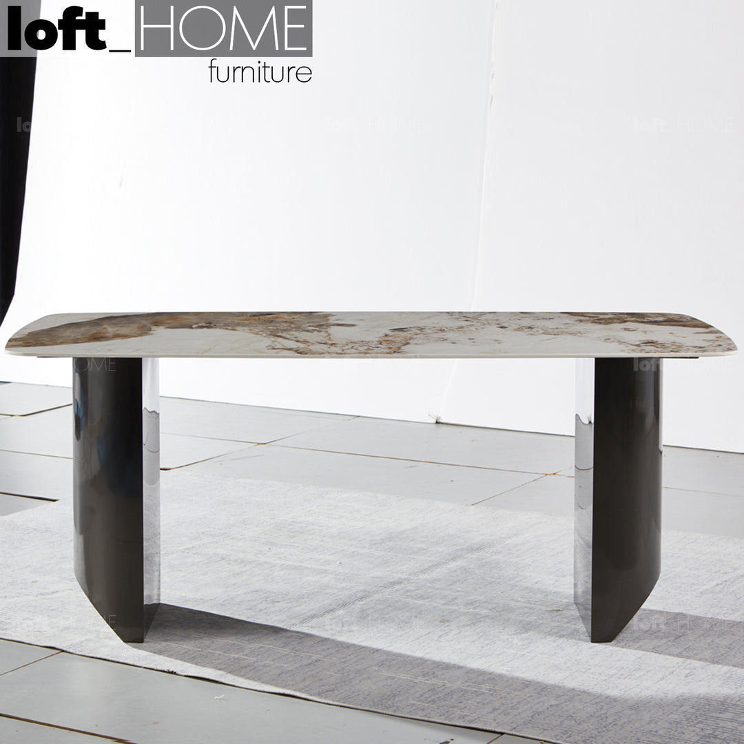 Modern Sintered Stone Dining Table WEDGE BLACK Life Style