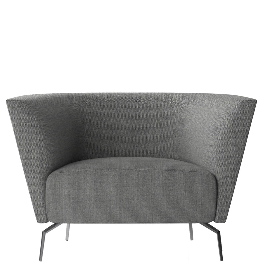 Minimalist Fabric 1 Seater Sofa Low Back KAS White Background