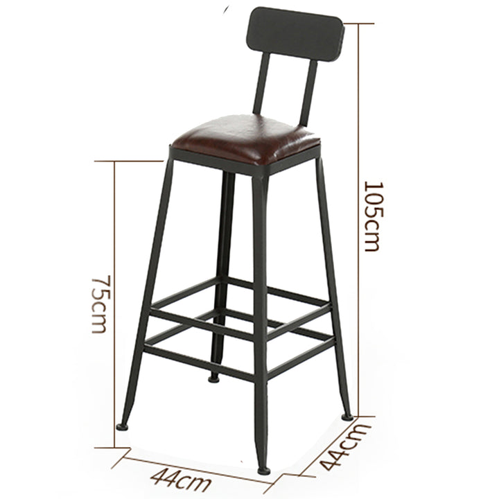 Industrial Pine Wood Bar Chair STARBUCK LEATHER SQUARE Size Chart