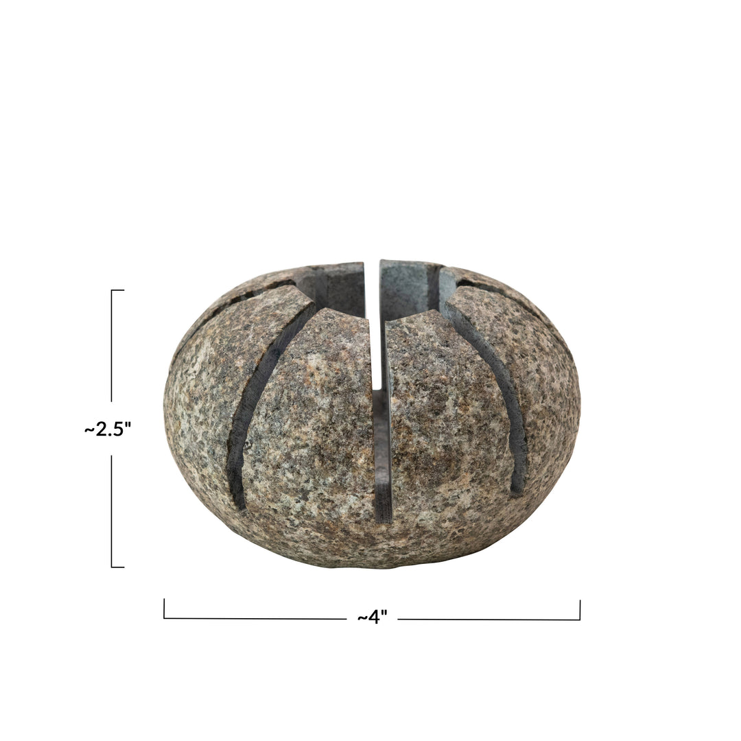 Natural Stone Tealight Holder (Each One will Vary) Size Chart