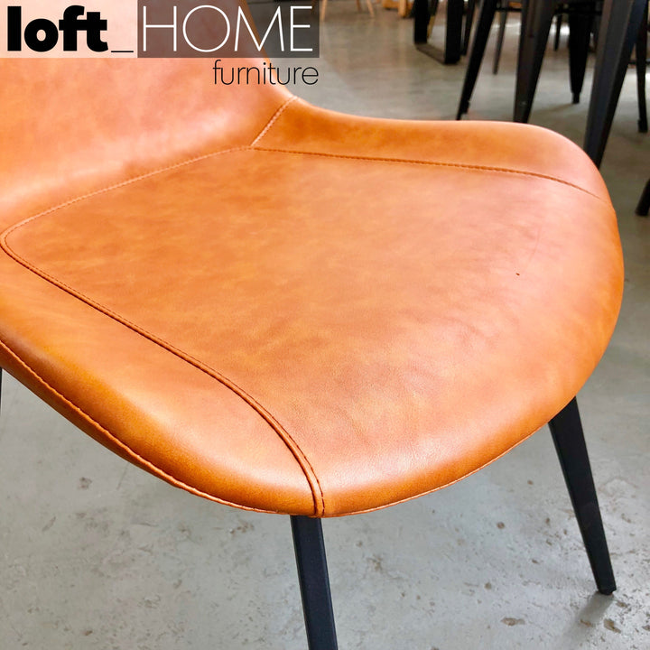 Modern Leather Dining Chair METAL MAN N1 Close-up