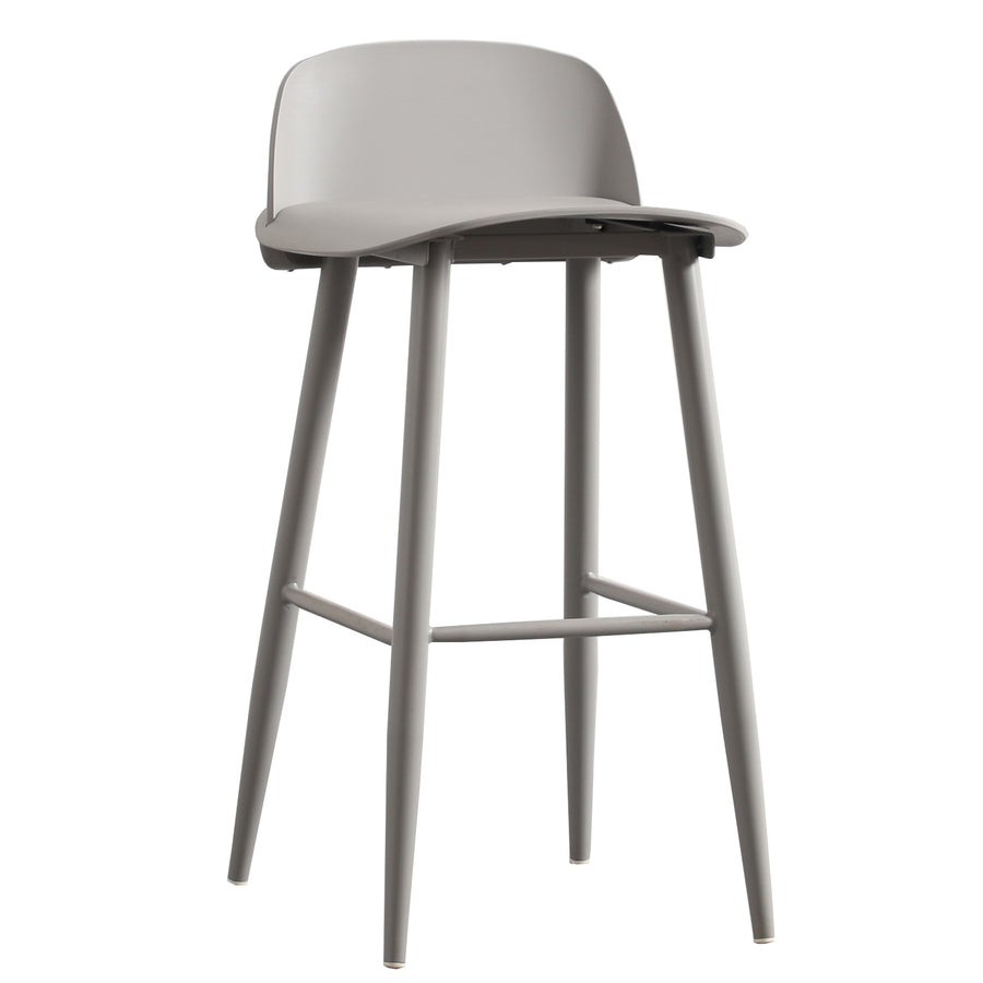 Scandinavian Plastic Bar Chair NORMANN PP GREY White Background