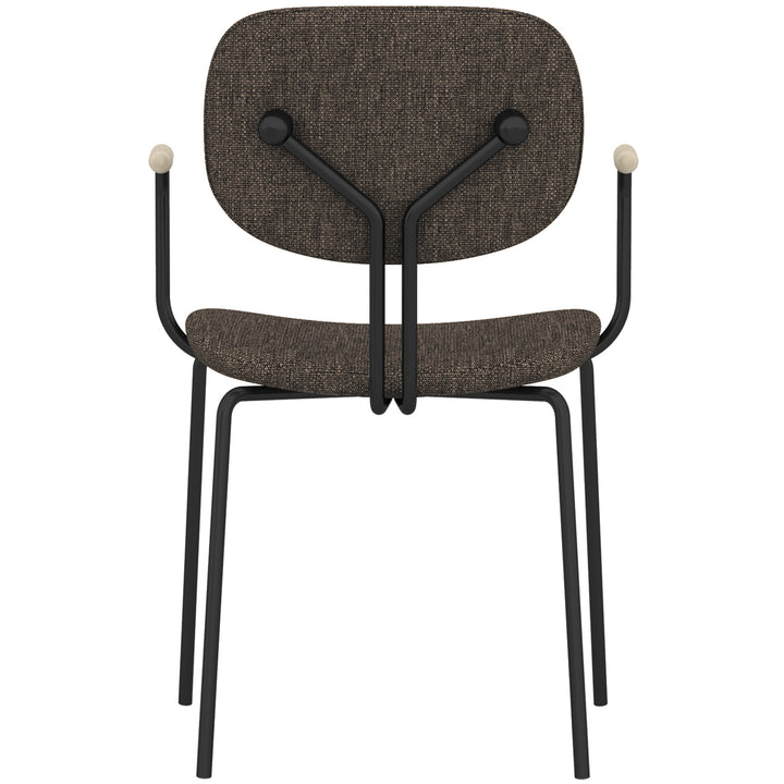 Minimalist Fabric Dining Chair ET Arm Layered