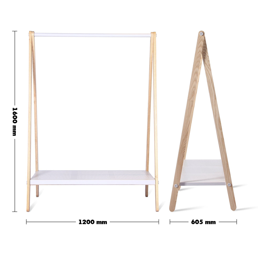 Scandinavian Wood Cloth Hanger Shelf TOJ Detail 3