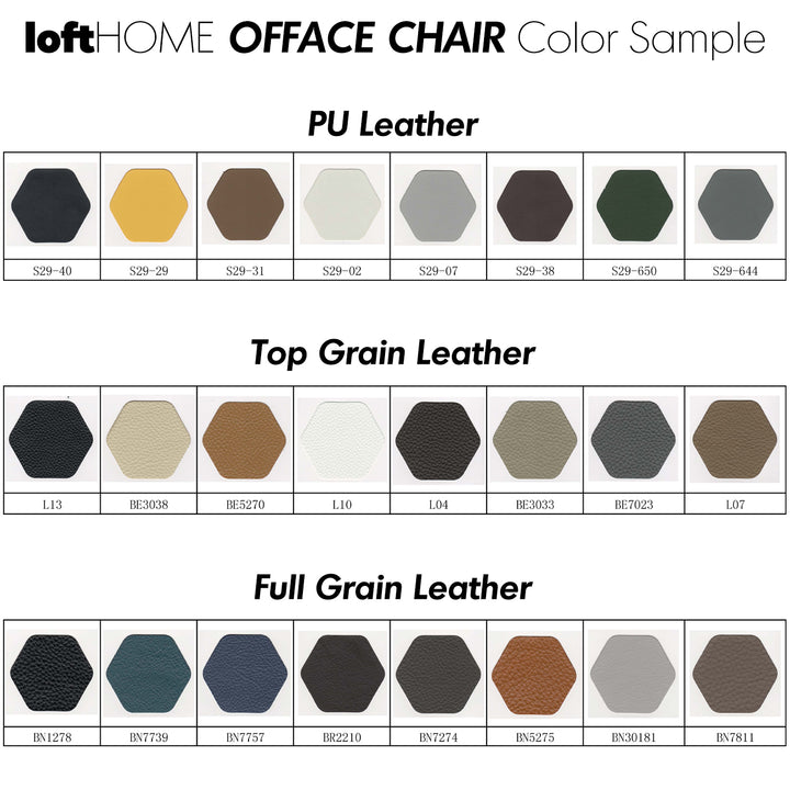 Modern Genuine Leather Office Chair CHRO Color Swatch
