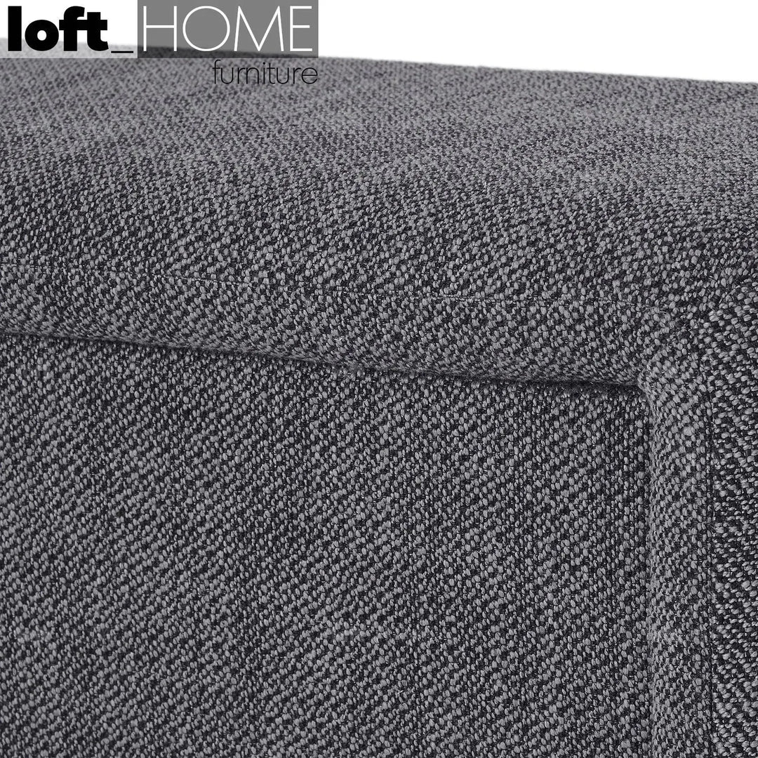 Modern fabric storage dining bench palmi in still life.