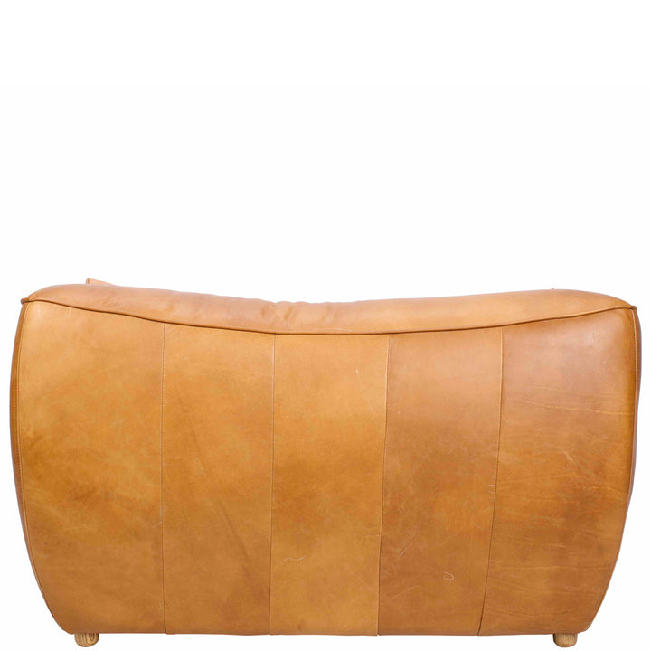 Vintage Genuine Leather 1 Seater Sofa BEANBAG Close-up