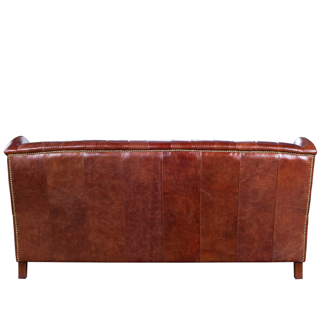 Vintage Genuine Leather 3 Seater Sofa FRANCO Close-up